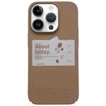 For iPhone 14 Pro Max Painted Pattern Skin-friendly PC Phone Case(Coffee-Beige Label)