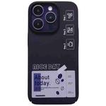 For iPhone 14 Pro Max Painted Pattern Skin-friendly PC Phone Case(Purple+Label)