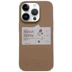 For iPhone 13 Pro Max Painted Pattern Skin-friendly PC Phone Case(Coffee-Beige Label)