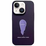 For iPhone 13 Painted Pattern Skin-friendly PC Phone Case(Purple Pigment)