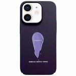 For iPhone 12 Painted Pattern Skin-friendly PC Phone Case(Purple Pigment)