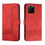 For Huawei Maimag A20 Cubic Skin Feel Flip Leather Phone Case(Red)