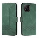For Huawei Maimag A20 Cubic Skin Feel Flip Leather Phone Case(Green)