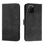 For Huawei Maimag A20 Cubic Skin Feel Flip Leather Phone Case(Black)