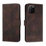 For Huawei Maimag A20 Cubic Skin Feel Flip Leather Phone Case(Brown)