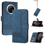 For Huawei Mate 70 Cubic Skin Feel Flip Leather Phone Case(Blue)