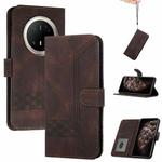 For Huawei Mate 70 Pro / Mate 70 Pro+ Cubic Skin Feel Flip Leather Phone Case(Brown)