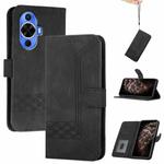 For Huawei nova 12s Cubic Skin Feel Flip Leather Phone Case(Black)