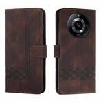 For Realme 11 Pro Cubic Skin Feel Flip Leather Phone Case(Brown)