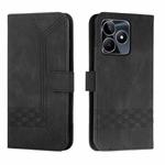 For Realme C53 Cubic Skin Feel Flip Leather Phone Case(Black)