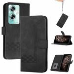 For OPPO A79 Cubic Skin Feel Flip Leather Phone Case(Black)