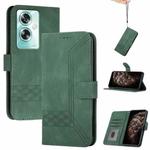 For OPPO A79 Cubic Skin Feel Flip Leather Phone Case(Green)