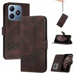 For Realme C63 / C61 Global Cubic Skin Feel Flip Leather Phone Case(Brown)