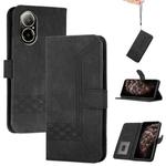 For Realme  12 Lite / C67 4G Global Cubic Skin Feel Flip Leather Phone Case(Black)