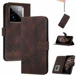 For Realme GT7 Pro Cubic Skin Feel Flip Leather Phone Case(Brown)