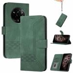 For Realme 14 Pro Cubic Skin Feel Flip Leather Phone Case(Green)