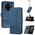 For Realme 14 Pro+ Cubic Skin Feel Flip Leather Phone Case(Blue)
