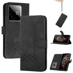 For Realme GT 7 India Cubic Skin Feel Flip Leather Phone Case(Black)