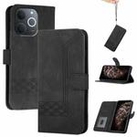 For Realme C71 India Cubic Skin Feel Flip Leather Phone Case(Black)