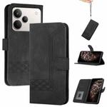 For Realme P4 Pro 5G Cubic Skin Feel Flip Leather Phone Case(Black)