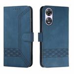 For OPPO A58 4G Cubic Skin Feel Flip Leather Phone Case(Blue)