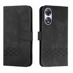 For OPPO A58 4G Cubic Skin Feel Flip Leather Phone Case(Black)