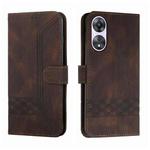 For OPPO A58 4G Cubic Skin Feel Flip Leather Phone Case(Brown)