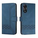 For OPPO A78 4G Cubic Skin Feel Flip Leather Phone Case(Blue)