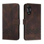 For OPPO A78 4G Cubic Skin Feel Flip Leather Phone Case(Brown)