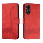 For OPPO A78 4G Cubic Skin Feel Flip Leather Phone Case(Red)