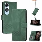 For OPPO A60 Cubic Skin Feel Flip Leather Phone Case(Green)