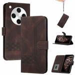 For OPPO Find X8 Pro Cubic Skin Feel Flip Leather Phone Case(Brown)
