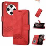 For OPPO Find X8 Pro Cubic Skin Feel Flip Leather Phone Case(Red)