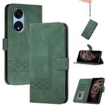 For OPPO A1 Pro / Reno8 T 5G Global Cubic Skin Feel Flip Leather Phone Case(Green)
