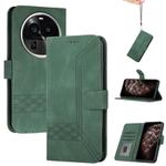 For OPPO Find X6 Pro Cubic Skin Feel Flip Leather Phone Case(Green)