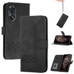 For OPPO Reno8 T 4G Cubic Skin Feel Flip Leather Phone Case(Black)