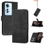 For OPPO Reno11 F / F25 Pro Cubic Skin Feel Flip Leather Phone Case(Black)