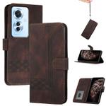 For OPPO Reno11 F / F25 Pro Cubic Skin Feel Flip Leather Phone Case(Brown)
