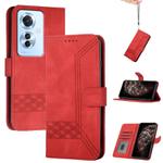 For OPPO Reno11 F / F25 Pro Cubic Skin Feel Flip Leather Phone Case(Red)