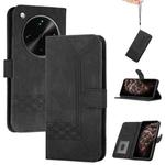 For OPPO Find X8 Ultra Cubic Skin Feel Flip Leather Phone Case(Black)