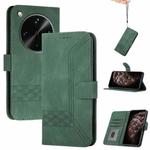 For OPPO Find X8 Ultra Cubic Skin Feel Flip Leather Phone Case(Green)