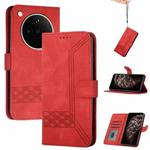For OPPO Find X8s+ Cubic Skin Feel Flip Leather Phone Case(Red)