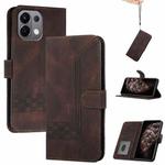 For OPPO K13 5G Cubic Skin Feel Flip Leather Phone Case(Brown)