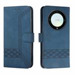 For Honor X40 Cubic Skin Feel Flip Leather Phone Case(Blue)