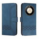 For Honor X50 Cubic Skin Feel Flip Leather Phone Case(Blue)