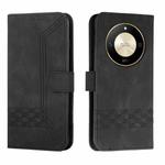 For Honor X50 Cubic Skin Feel Flip Leather Phone Case(Black)
