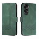 For Honor X50i Cubic Skin Feel Flip Leather Phone Case(Green)