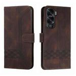 For Honor X50i Cubic Skin Feel Flip Leather Phone Case(Brown)