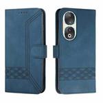 For Honor 90 Cubic Skin Feel Flip Leather Phone Case(Blue)