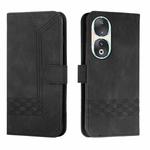 For Honor 90 Cubic Skin Feel Flip Leather Phone Case(Black)